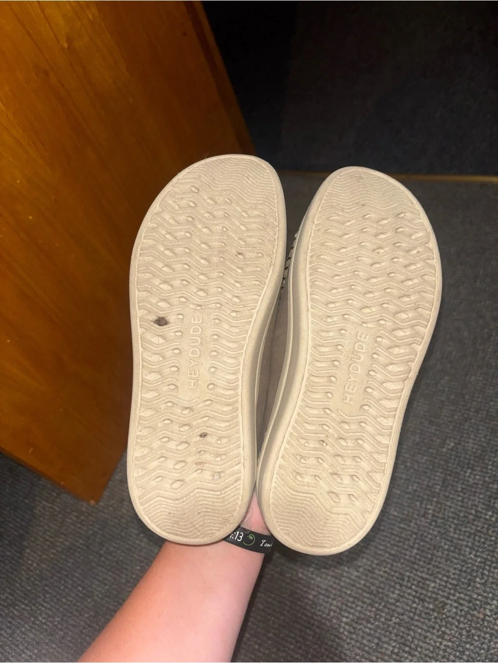 Hey Dude Kids Cream Fuzzy Slip-On Moccasins